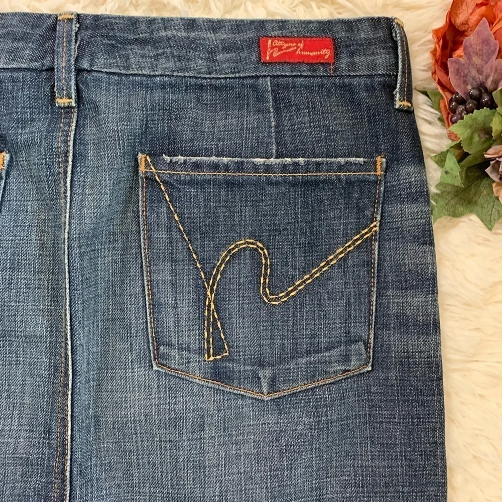 Citizens of Humanity Knee Length Denim Skirt